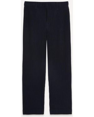 Homme Plissé Issey Miyake Mens Pleated Straight Leg Trousers 2 - Blue