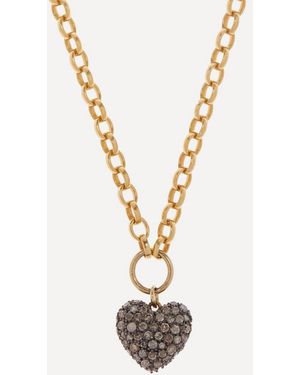 Kirstie Le Marque Diamond Cushion Heart Pendant Necklace - Metallic