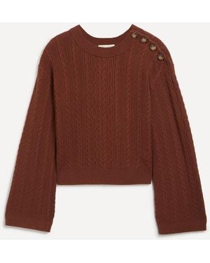 Sezane Cable-Knit Merino Wool Jumper - Brown