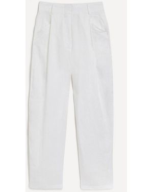 AEXAE Linen High-Rise Trousers - White