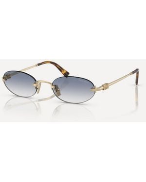 Miu Miu Rimless Oval Sunglasses - White