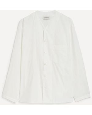 Lemaire V-Neck Cotton Poplin Shirt - White