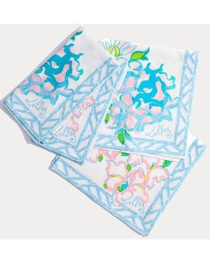 Lilly Pulitzer Engineered Printed Dinner Napkins - Blue