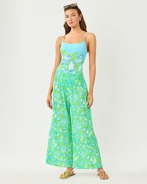 Lilly Pulitzer 30" Enzo Cotton Cover-up Pant - Green