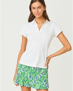 Lilly Pulitzer Upf 50+ Luxletic Frida Scallop Polo - White
