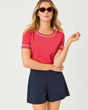 Lilly Pulitzer Clairmont Ladder Lace Knit Top - Red
