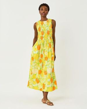 Lilly Pulitzer Daisey Smocked Midi Dress - Yellow