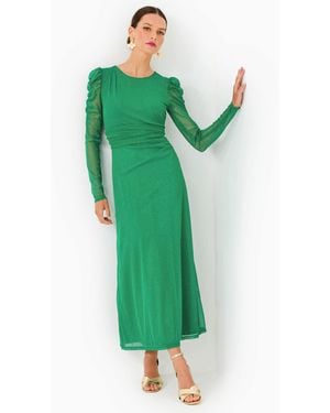 Lilly Pulitzer Preslie Long Sleeve Mesh Midi Dress - Green