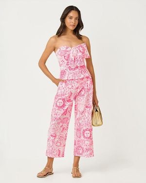 Lilly Pulitzer 25" Mandalay Wide Leg Crop Pant - Pink