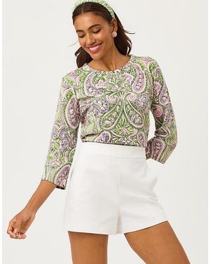 Lilly Pulitzer Clairmont 3/4 Sleeved Knit Top - White