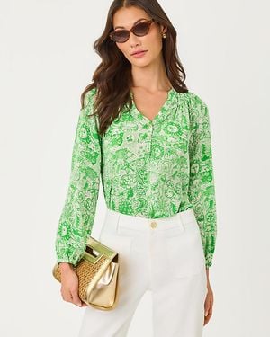 Lilly Pulitzer Elsa Silk Top - Green