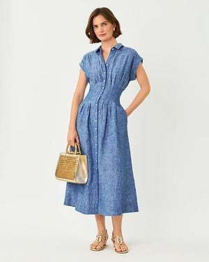Lilly Pulitzer Tonya Linen Midi Shirtdress - Blue