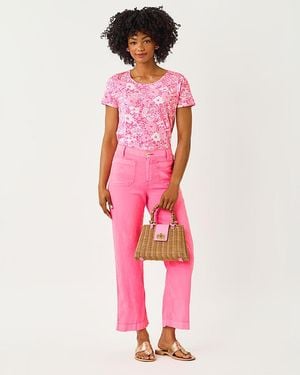 Lilly Pulitzer 27" Amiko High Rise Linen Pant - Pink