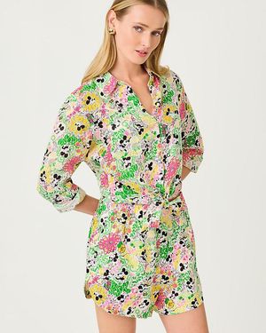 Lilly Pulitzer 3" Elodey High Rise Linen Short - Green