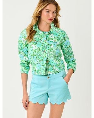 Lilly Pulitzer Seaspray Linen Jacket - Green
