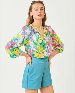 Lilly Pulitzer Elsa Silk Top - Blue