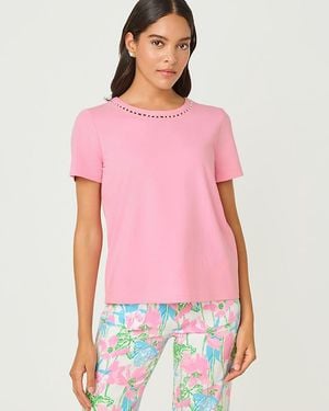 Lilly Pulitzer Clairmont Pearl Knit Top - Red
