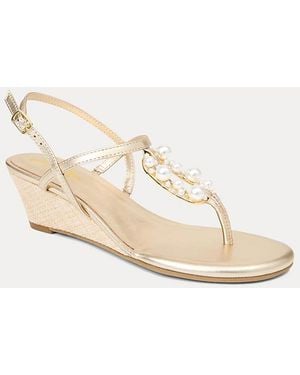 Lilly Pulitzer Good As Gold Embellished Wedge - Natural