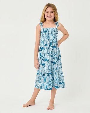 Lilly Pulitzer Girl's Mini Kailua Maxi Dress - Blue