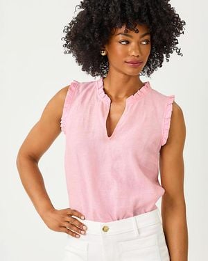 Lilly Pulitzer Kavalla Sleeveless Ruffle Top - Pink