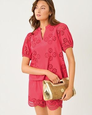 Lilly Pulitzer Castine Short Sleeve Top - Red