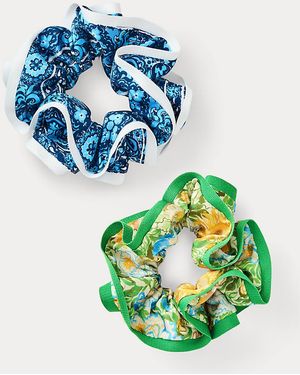 Lilly Pulitzer Layered Ruffle Scrunchie Set - Blue