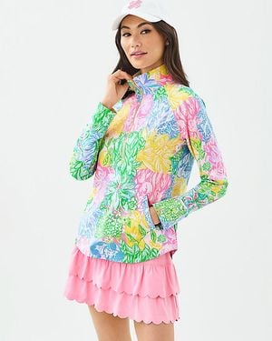 Lilly Pulitzer Upf 50+ Skipper Popover, Straight Fit With A Rounded Hem And Long Cuff Sleeves - White