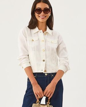 Lilly Pulitzer Seaspray Linen Jacket - White