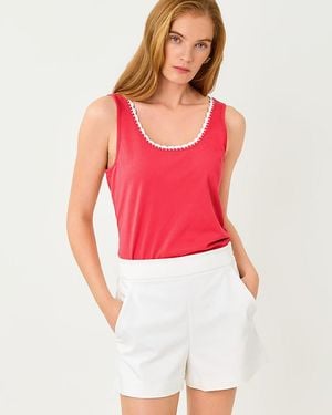 Lilly Pulitzer Gabbie Crochet Trimmed Knit Tank Top - Red