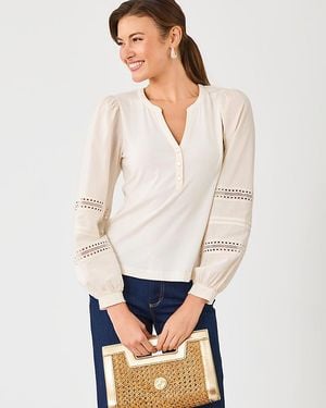 Lilly Pulitzer Ronson Long Sleeve Knit Top - White
