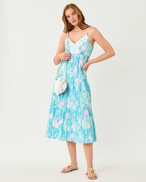 Lilly Pulitzer Zanna Cotton Midi Dress - Blue