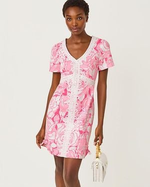 Lilly Pulitzer Evita Short Sleeve Stretch Shift Dress - Pink