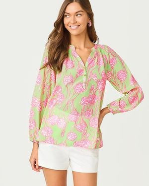 Lilly Pulitzer Elsa Silk Top - Gray