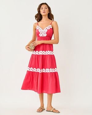 Lilly Pulitzer Zanna Cotton Midi Dress - Red