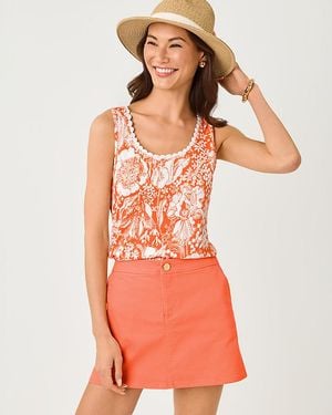 Lilly Pulitzer Gabbie Crochet Trimmed Knit Tank Top - Orange