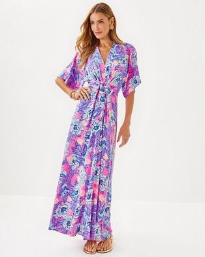 Lilly Pulitzer Wisteria V-neck Maxi Dress - Purple
