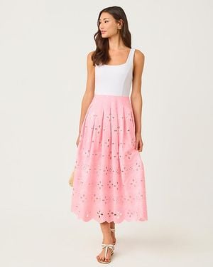 Lilly Pulitzer Lissette Eyelet Midi Dress - Pink