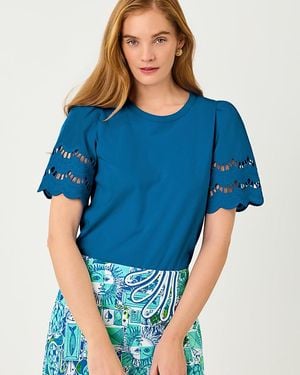 Lilly Pulitzer Sebene Eyelet Knit Top - Blue