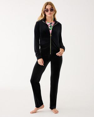 Lilly Pulitzer 33" Dorsey Velour Pant - Black