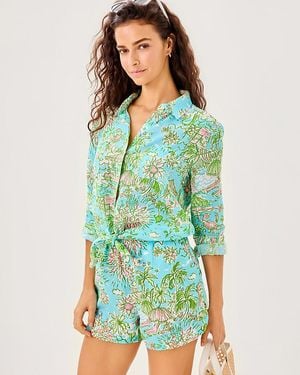 Lilly Pulitzer 3" Elodey Linen Short - Green