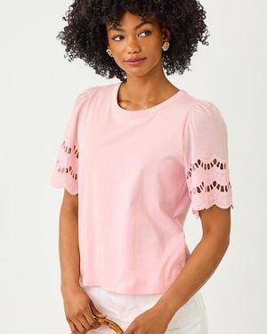 Lilly Pulitzer Sebene Eyelet Knit Top - Pink