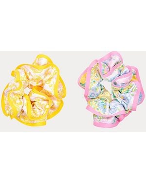 Lilly Pulitzer Layered Ruffle Scrunchie Set - Blue