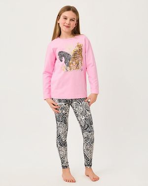 Lilly Pulitzer Girl's Mini Ballad Sweatshirt, Relaxed Fit, Long Sleeves - Pink