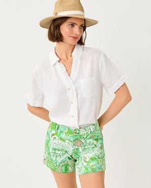 Lilly Pulitzer Carden Ruffle Top - Green