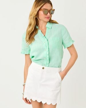 Lilly Pulitzer Carden Ruffle Top - Green