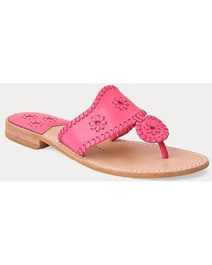 Lilly Pulitzer Jack Rogers Jacks Leather Flat Sandal - Pink
