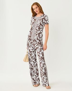 Lilly Pulitzer "Upf 50+ 32" Demia High Rise Palazzo Pant" - White