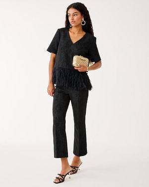 Lilly Pulitzer 27" Jarrae Jacquard High Rise Crop Flare Pant - Black