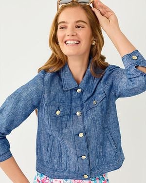 Lilly Pulitzer Seaspray Linen Jacket - Blue