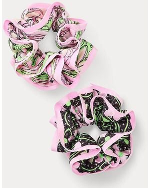 Lilly Pulitzer Layered Ruffle Scrunchie Set - Pink